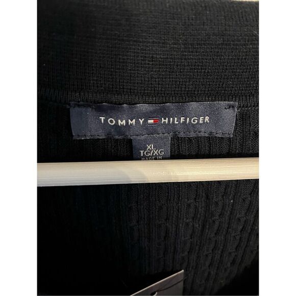 Tommy Hilfiger Navy Nautical Johnny Collar Fine Cable Knit Sweater sz XL NWT - Picture 4 of 6
